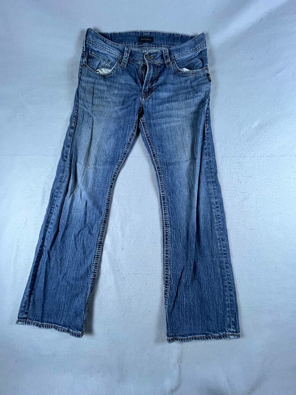 Silver Jeans Co Mens 34x29 Blue Bootcut Leg Medium Wash Denim Cowboy Western